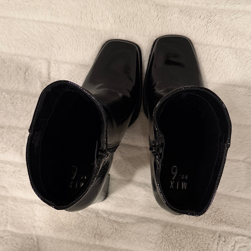 Mix No. 6 Shiny Black Heeled Boots - Picture 5 of 7